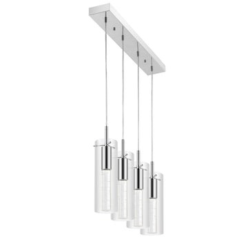 Mium Modern Style Iron/Crystal/Glass Integrated LED Linear Pendant - JONATHAN Y